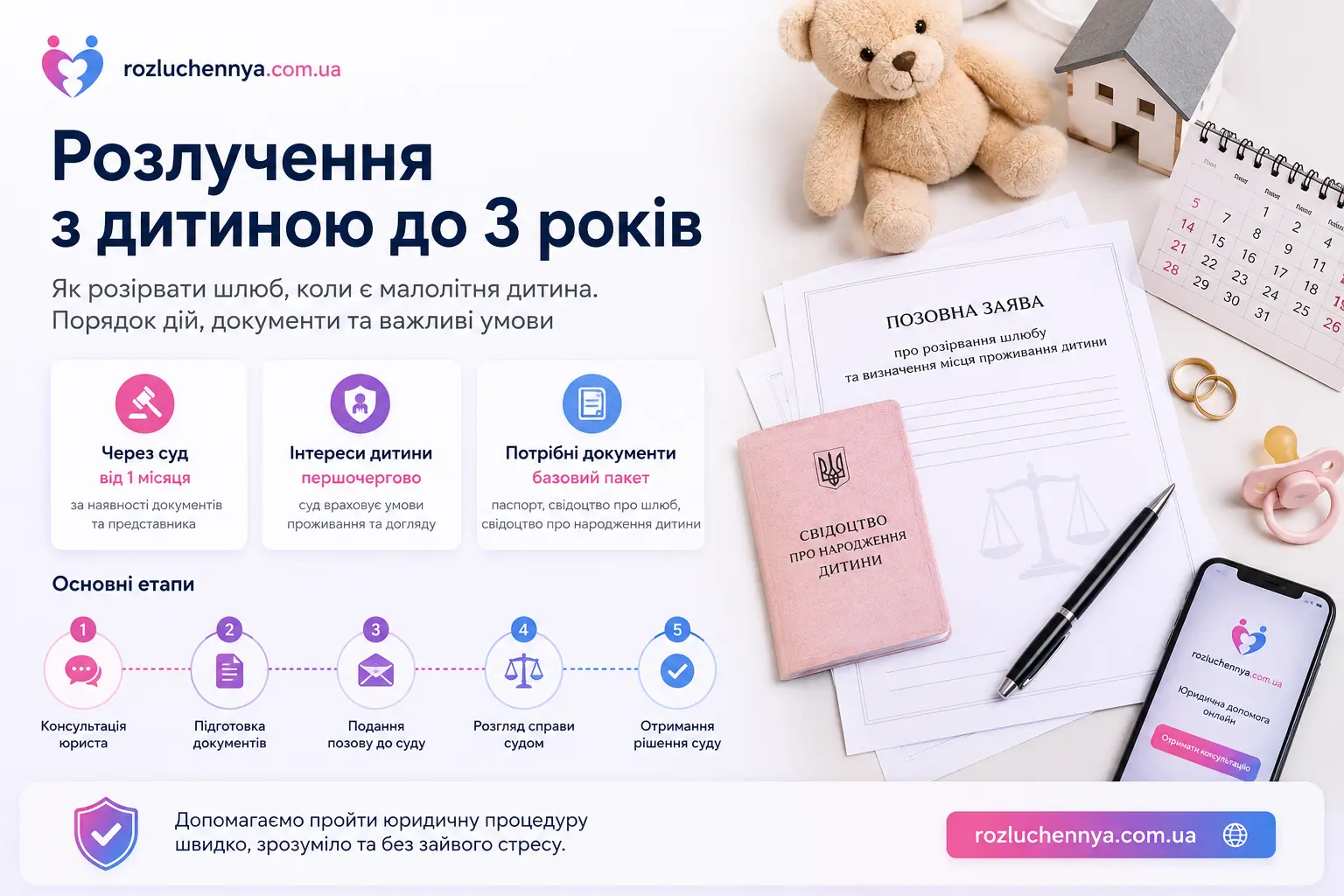 Розлучення з дитиною до 3 років через суд в Україні
