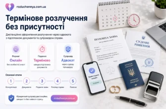 Термінове розлучення без присутності через адвоката онлайн із підготовкою документів та судовим супроводом